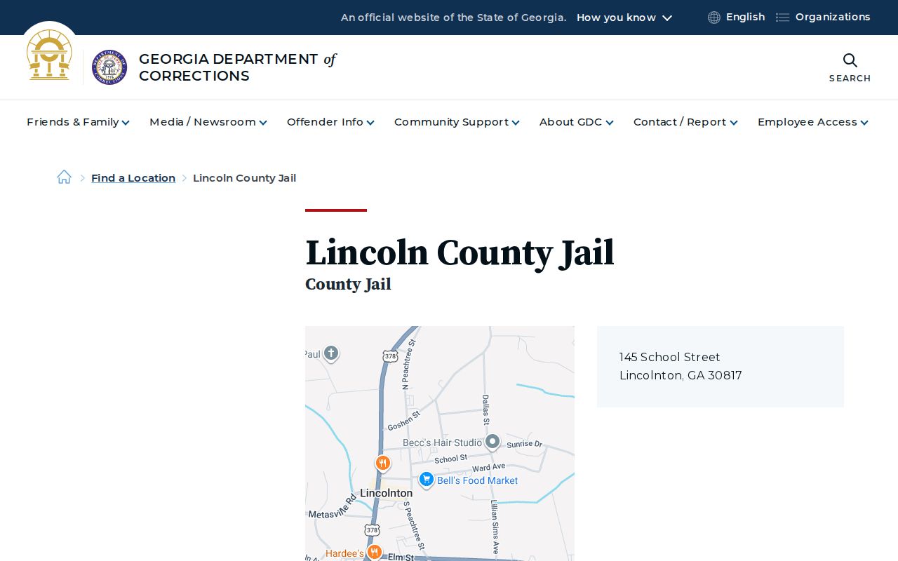Lincoln County arrest records and official jail listing